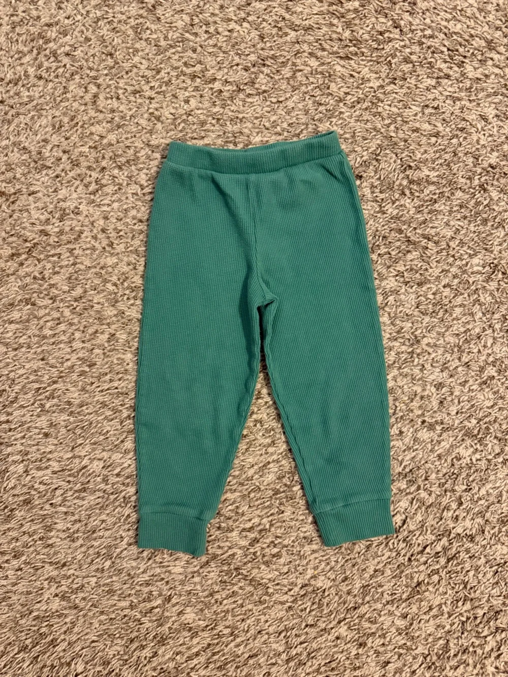 Kids Green Waffle Knit Sweatshirt & Jogger Set
